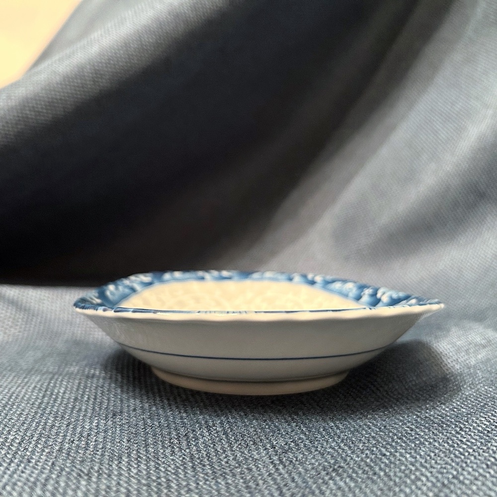 Seokchon Loko Sweet Porcelain Oval Bowls 28591 Blue & Gray 6.5" x 5.5” Set of 2 - Picture 9 of 10